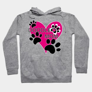 Doodle Dog Mom Big Heart Paw Prints Hoodie